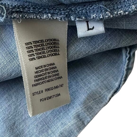 Cloth & Stone Blue Anthropologie Long Sleeve Shirt Women's Size Large | 37-15 - Picture 5 of 7